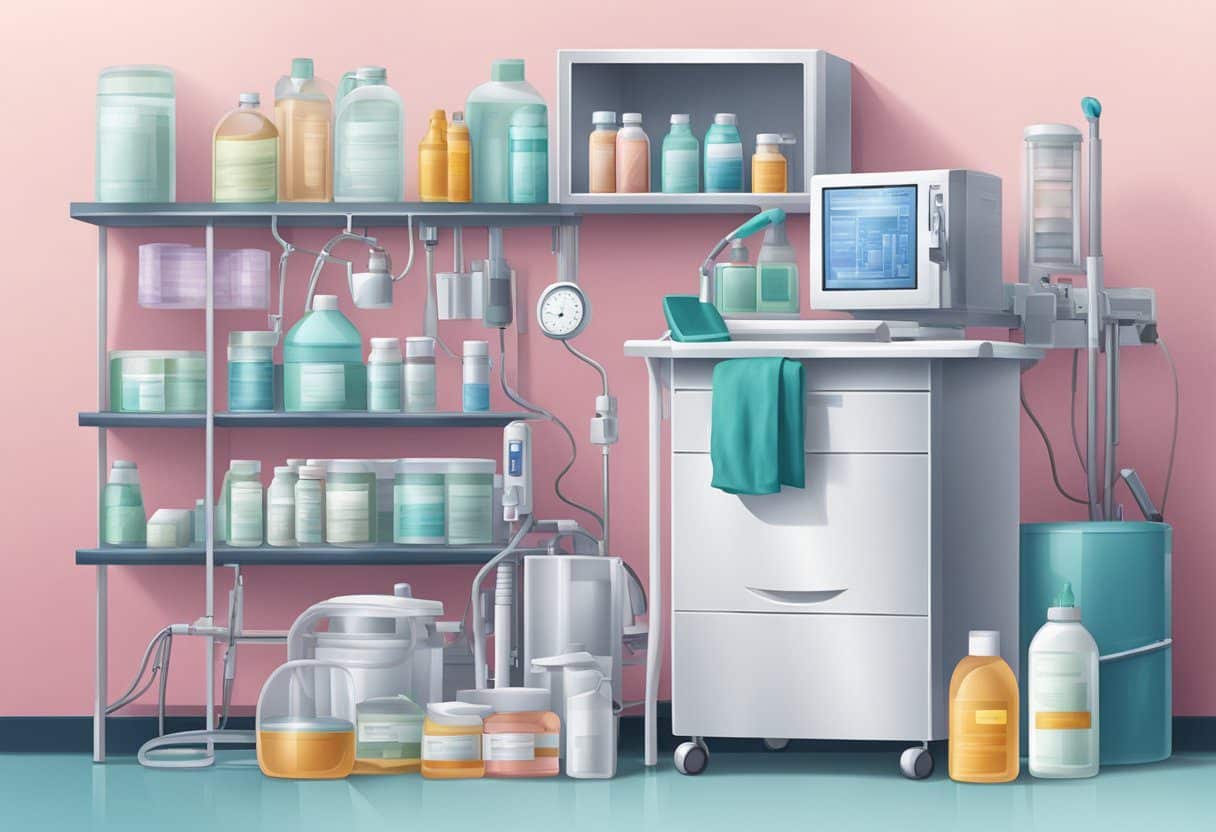 Medical equipment cleansed and stored after breast cancer screening