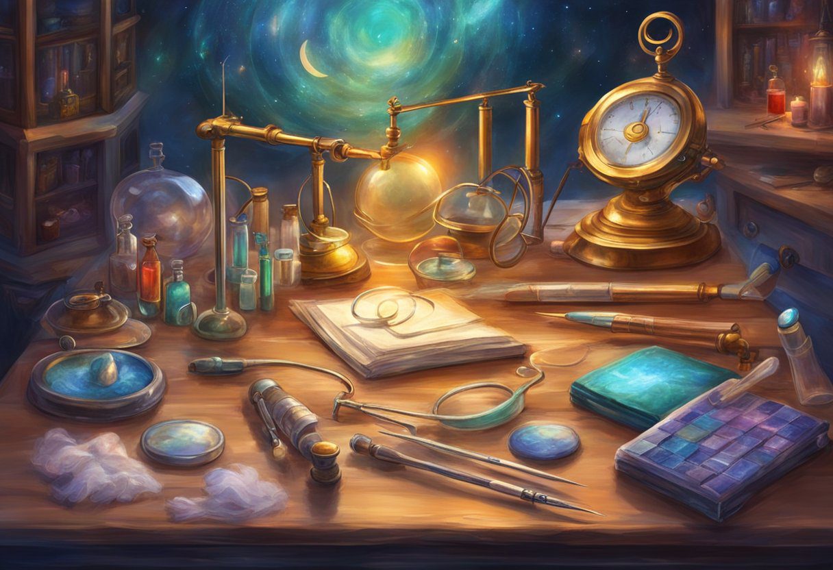 A table with various medical equipment and test kits for disease screenings