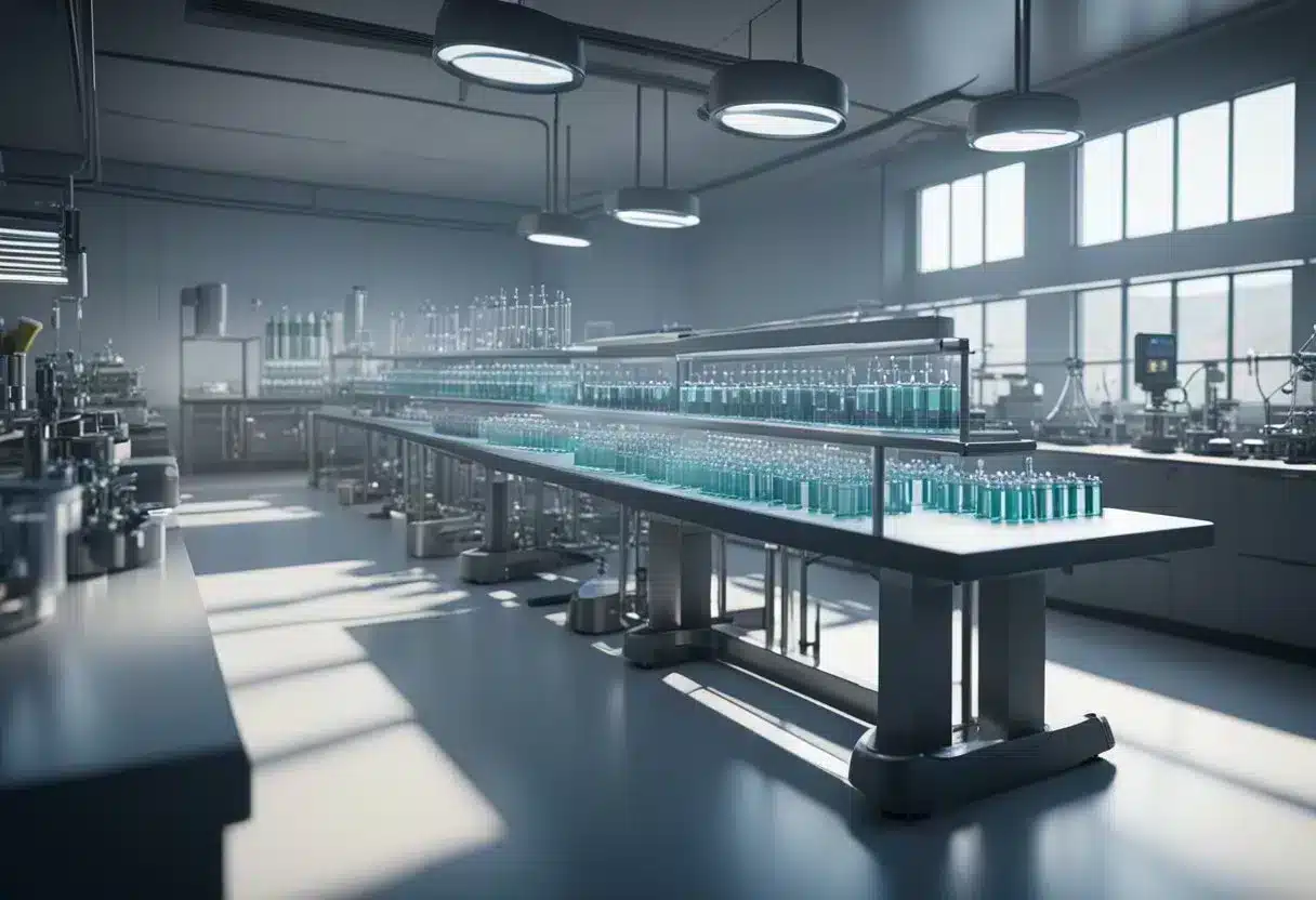 image-150 - Preventive Medicine Daily A laboratory setting with test tubes, microscopes, and genetic sequencing equipment, with a focus on disease management and preventive genomics research