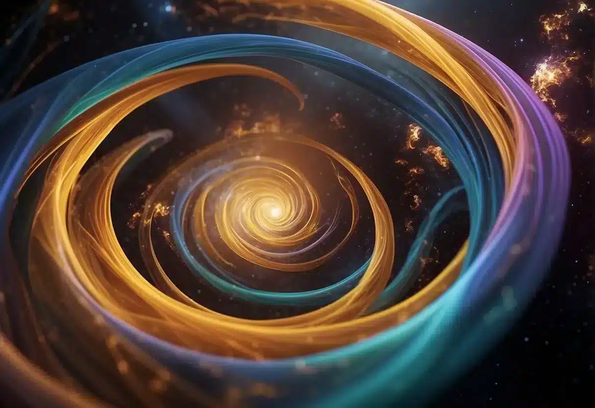 A colorful, swirling vortex symbolizing the complex and dynamic nature of IBD, with abstract shapes representing inflammation and the digestive system