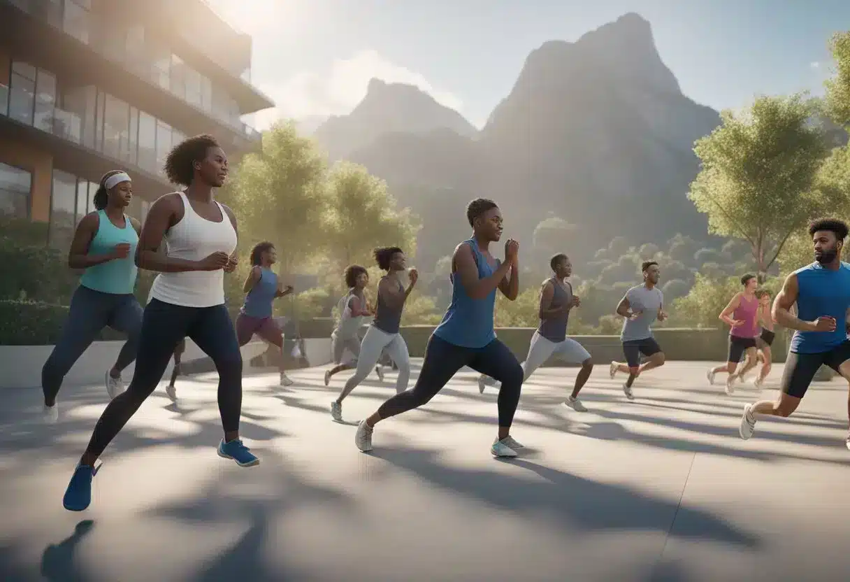 A group of diverse people engage in healthy lifestyle activities to prevent autoimmune rheumatic diseases