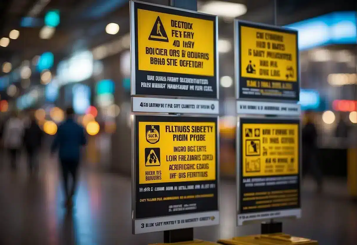 A colorful poster displays various safety measures and tips for injury prevention