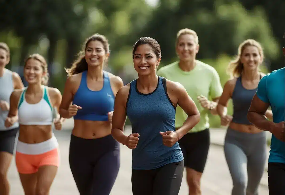 A diverse group engages in physical activity and healthy eating to prevent metabolic diseases