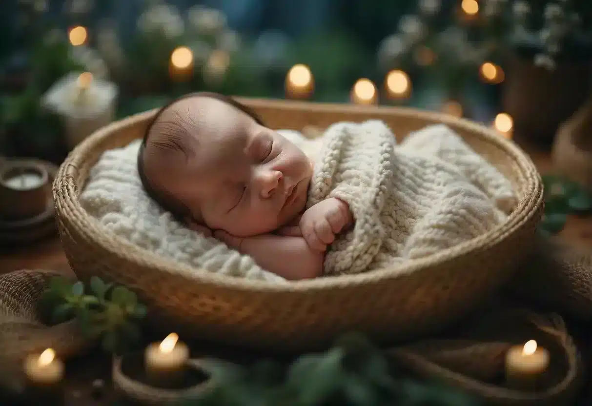 image-382 - Preventive Medicine Daily A serene, peaceful setting with a glowing, growing baby inside a mother's womb, surrounded by symbols of health and wellness