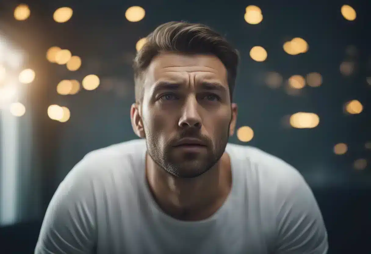 A person feeling fatigued, irritable, and experiencing mood swings due to rapid weight loss