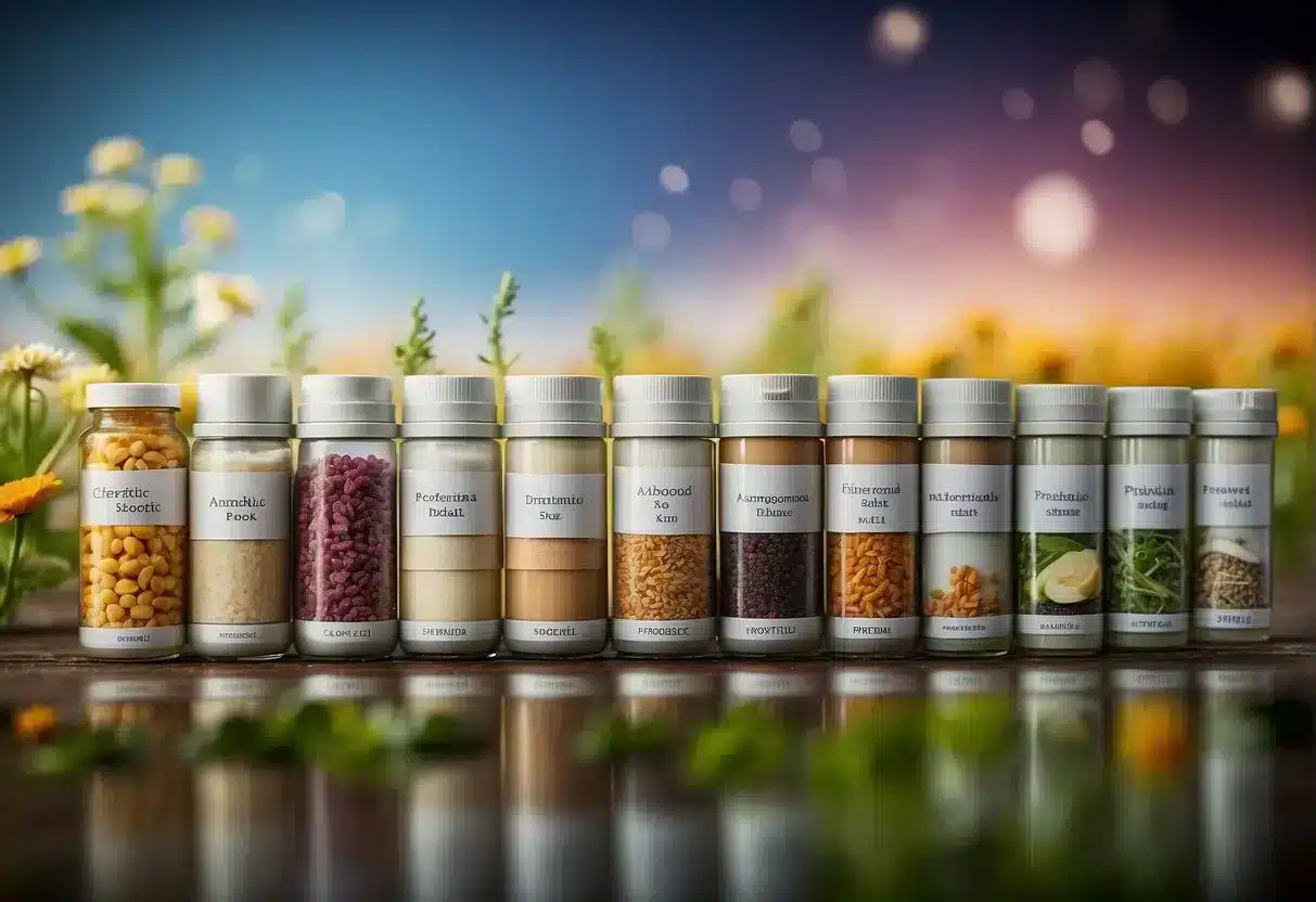 A colorful comparison chart displaying prebiotic and probiotic benefits