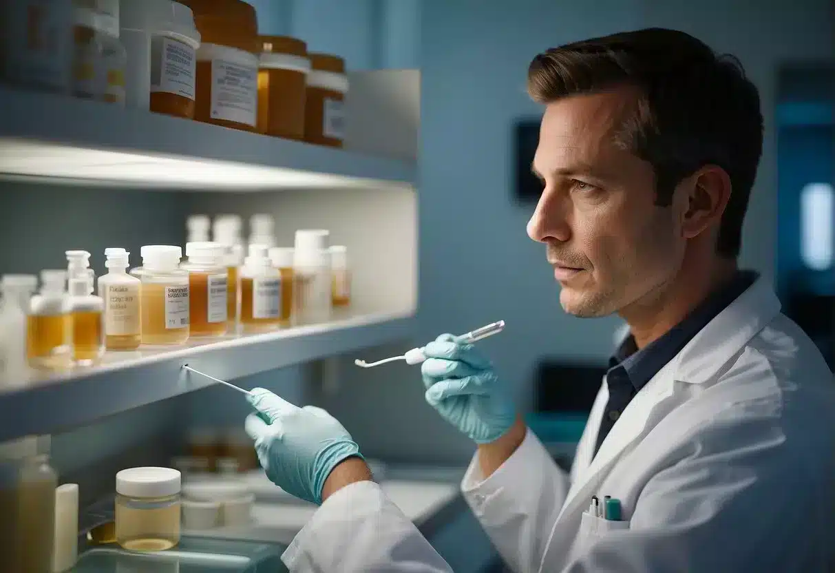 A dentist carefully selects and examines various probiotic products while considering their effectiveness and potential benefits for oral health