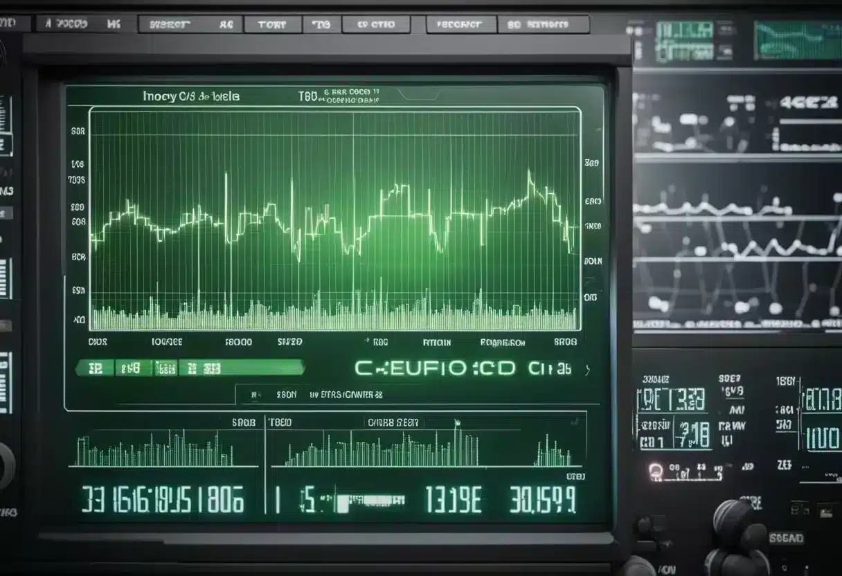 A heart rate monitor displaying elevated levels, a brain scan showing increased activity, and a cortisol molecule under a microscope