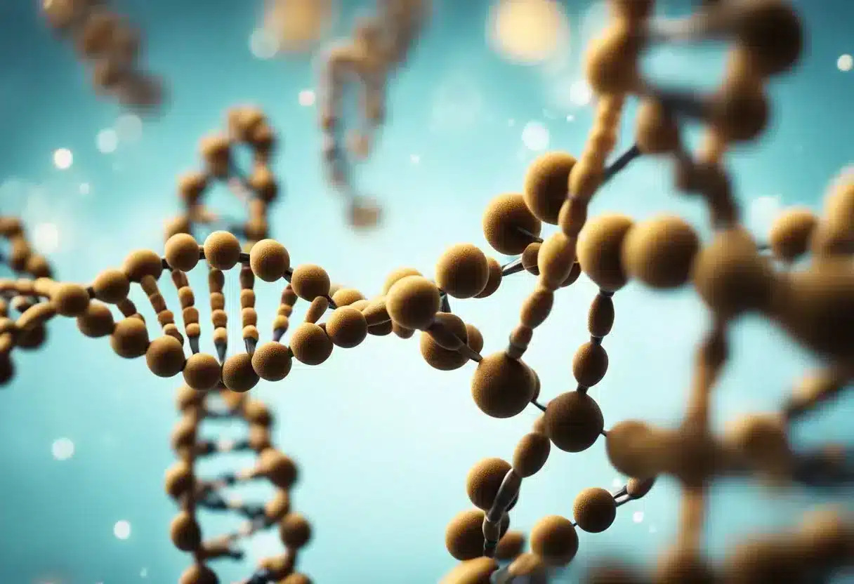 A DNA molecule with methyl groups attached to specific nucleotides
