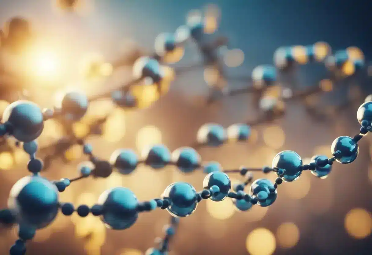 Chemical compounds surround a DNA molecule, altering its structure