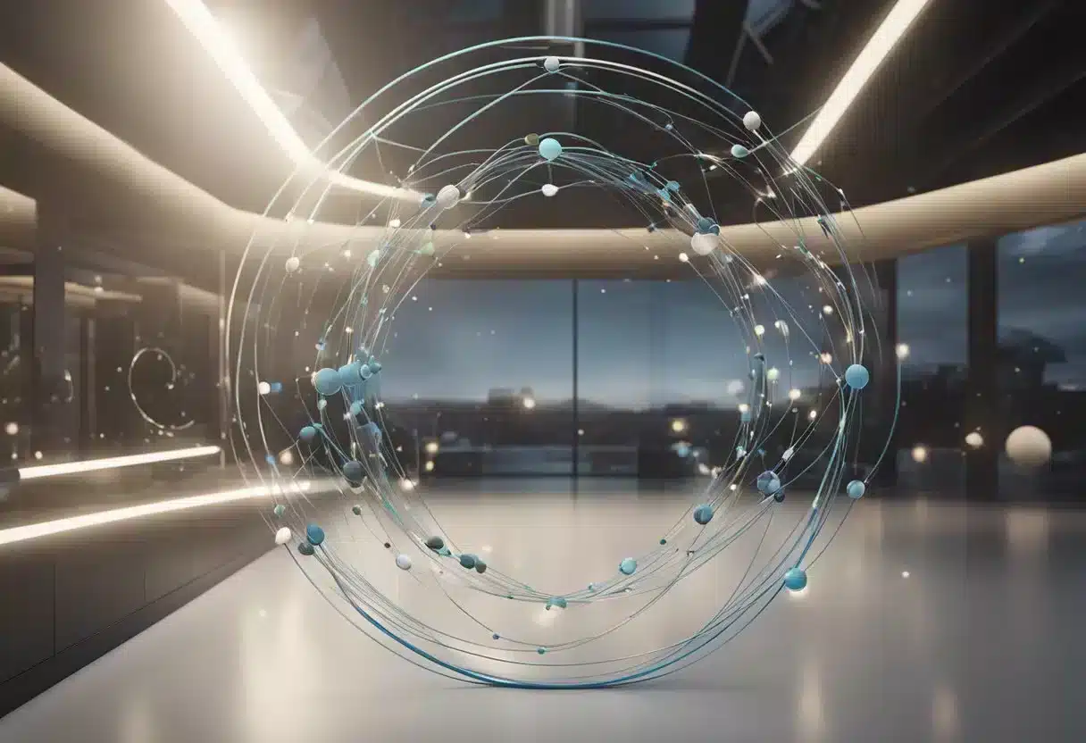 A group of interconnected circles representing kinkeeping and health, with arrows indicating the relationship between the two concepts