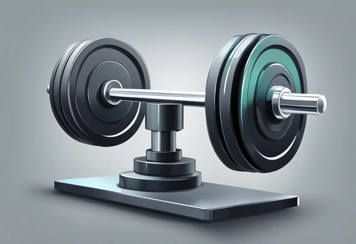 A weight being lifted from a plateau, symbolizing personal improvement and strength training