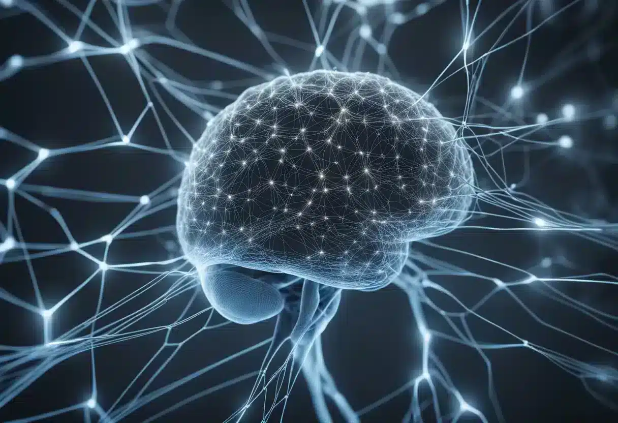 A web of neural connections illuminates a brain, showcasing the impact of intensive learning on its structure and function