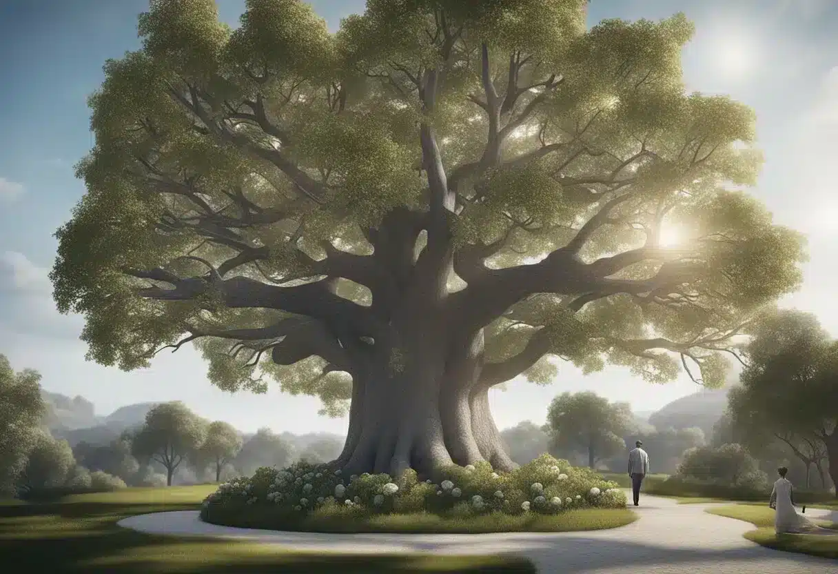 A family tree with branches representing different risk factors and genetic markers for Alzheimer's disease