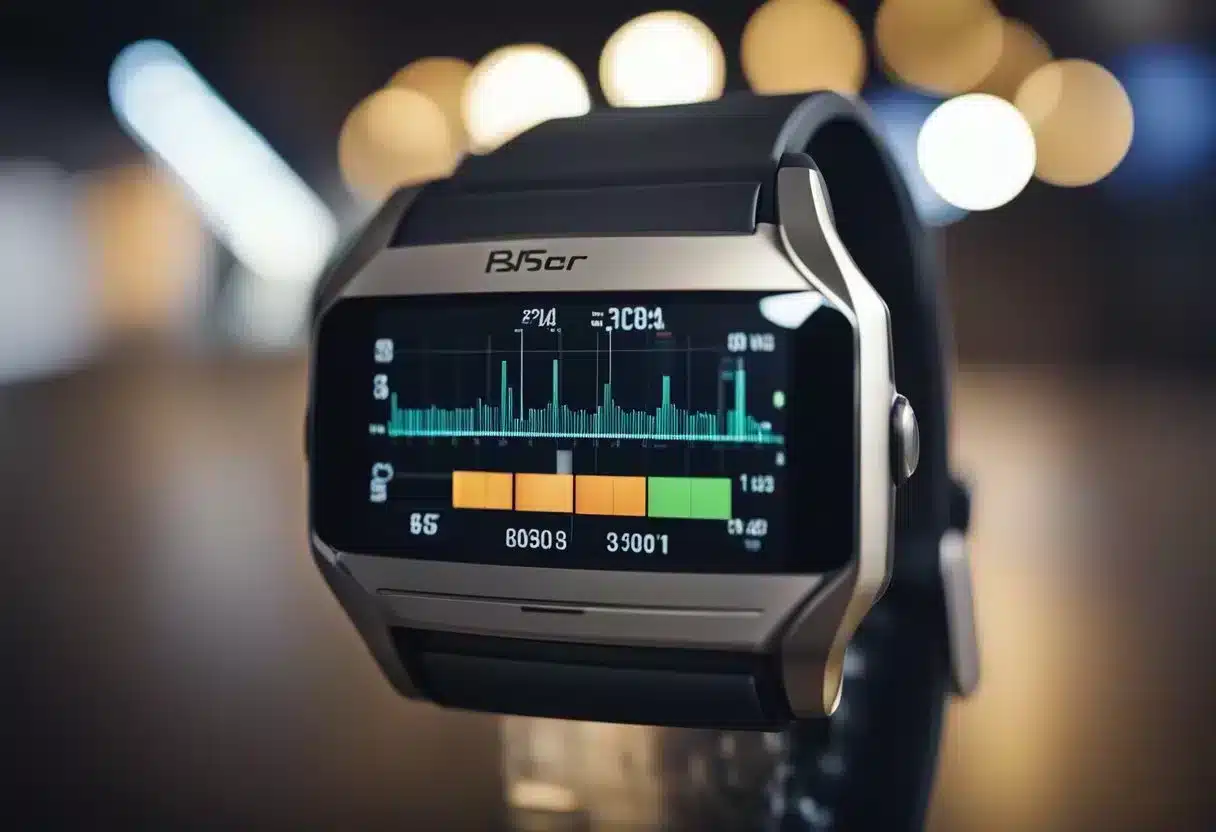 A heart rate monitor displaying a dangerously high heart rate reading