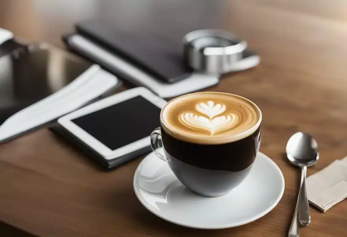 A cup of coffee sits next to a list of preventive measures for diarrhea