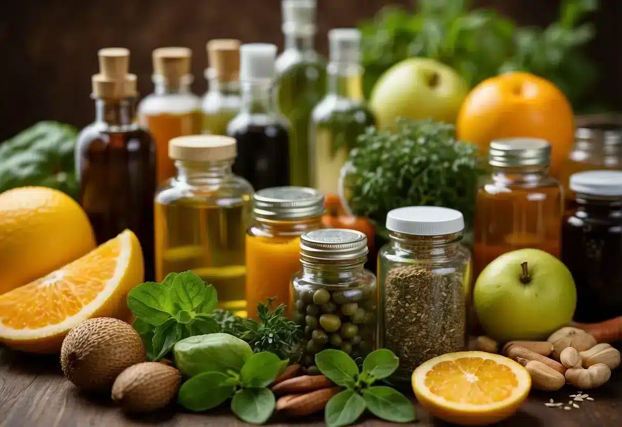image-85 - Preventive Medicine Daily A variety of natural suppressants and remedies, such as fruits, vegetables, and herbs, are shown in a colorful array, symbolizing their potential for appetite suppression and weight loss