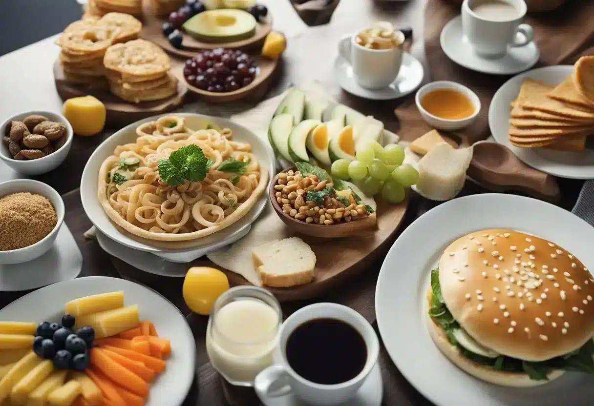 A table with various food items and their corresponding calorie counts displayed in a clear, organized manner