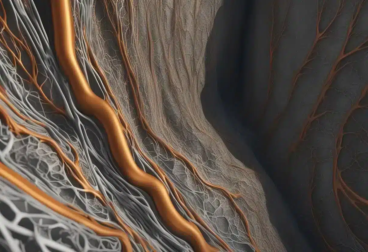 Arterial walls thickened, narrowed by plaque buildup. Blood flow restricted, leading to potential heart attack or stroke