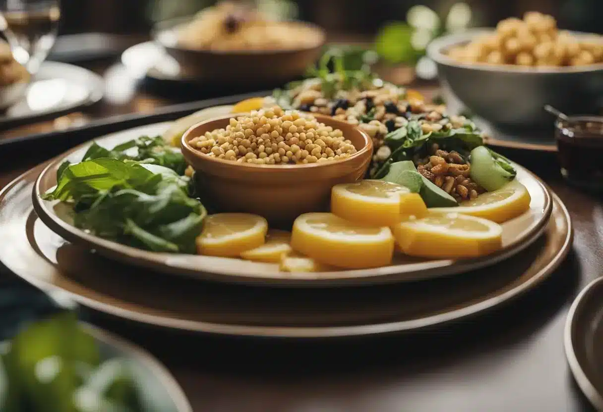 A small plate overflowing with food, while a larger empty plate sits nearby