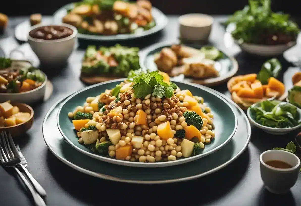 A plate overflowing with food, representing portion distortion