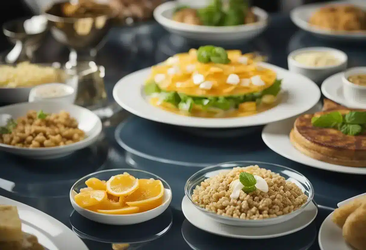 A plate with a small portion of food labeled "portion" and a larger serving of the same food labeled "serving" for comparison