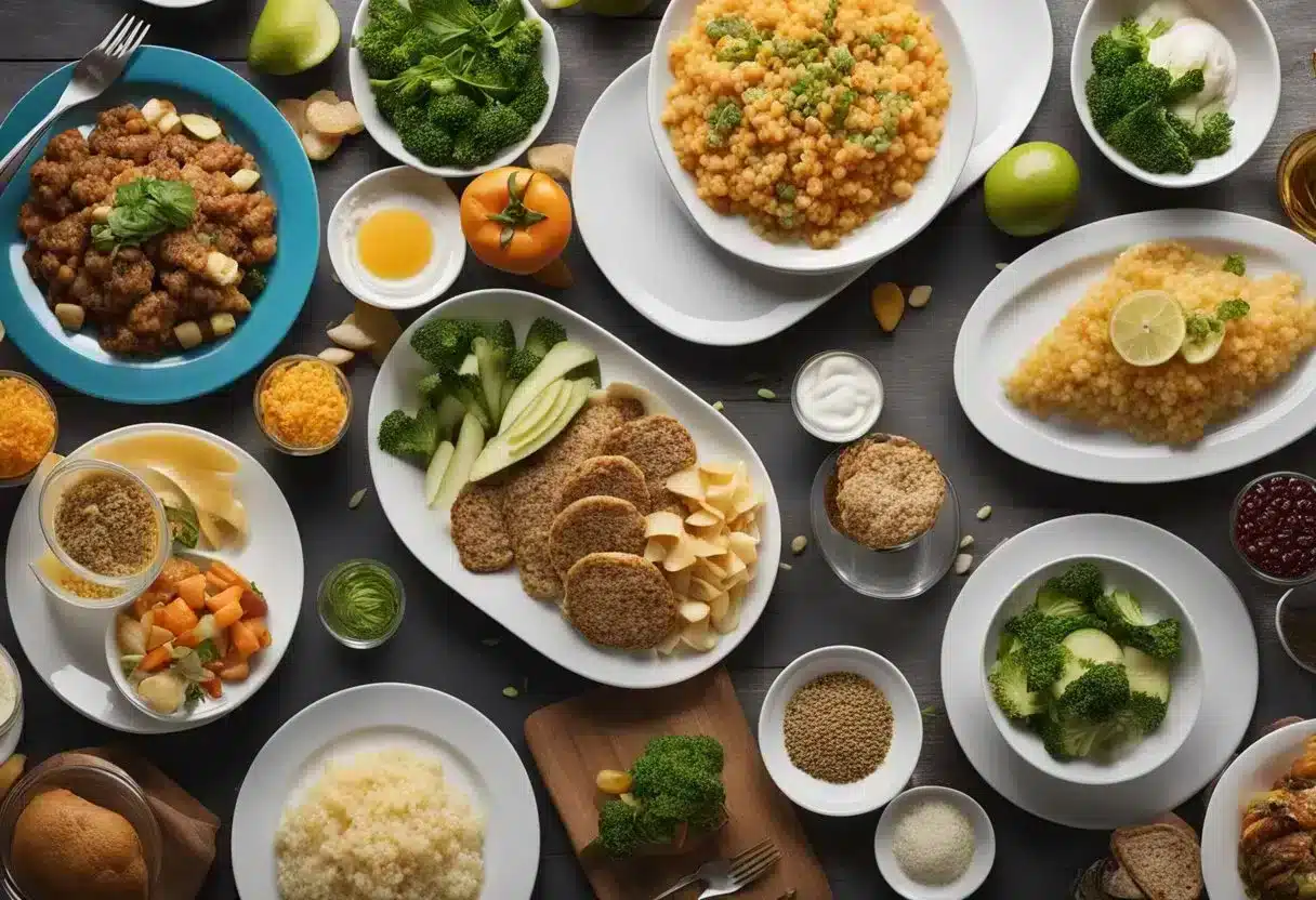 A full plate overflowing with food, while a smaller plate holds a proper portion, illustrating the difference between portions and servings