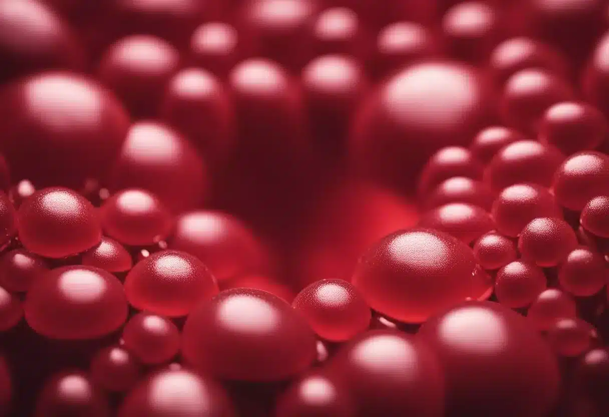 A red and swollen genital area with discharge, accompanied by painful urination and lower abdominal pain