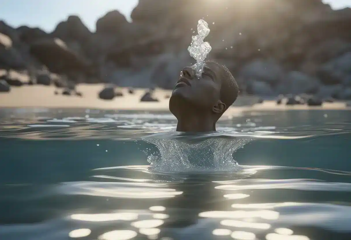 A person gargling salt water to prevent sore throat