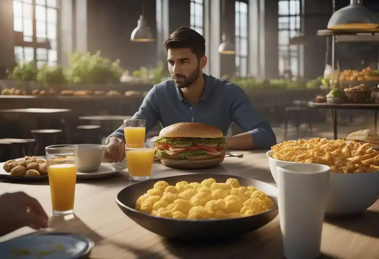 A person avoiding gluten-containing foods while others eat freely