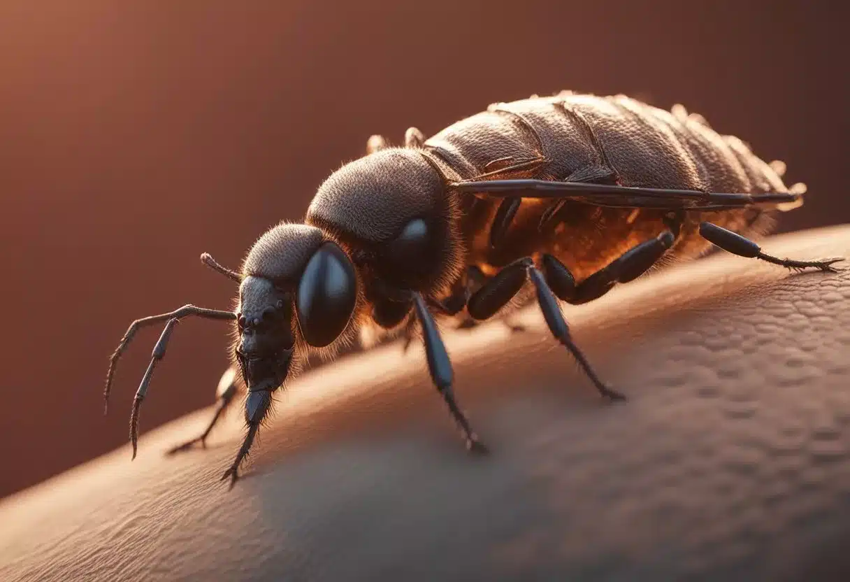 A red, raised rash covers the skin in various shapes and sizes=