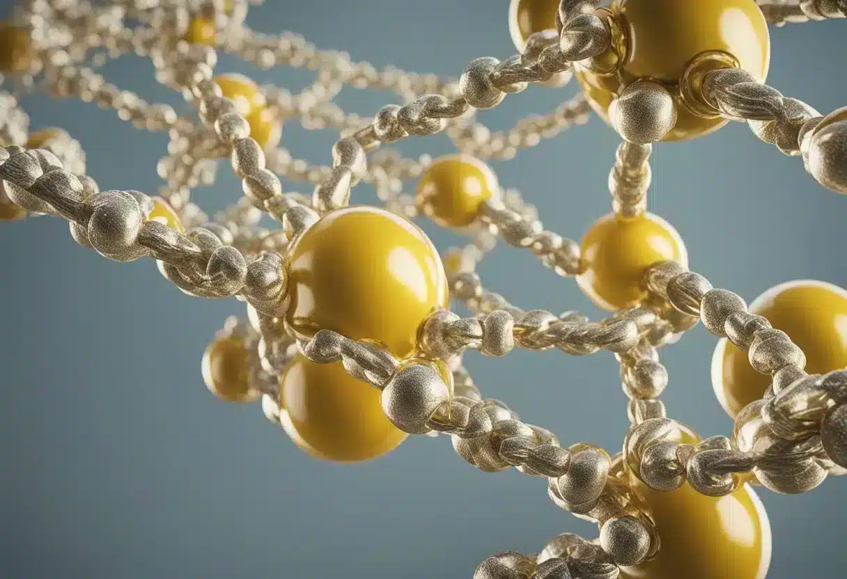 Amino acids form a chain, each with a unique structure and function. Some act as building blocks for proteins, while others play a role in metabolism and cell signaling