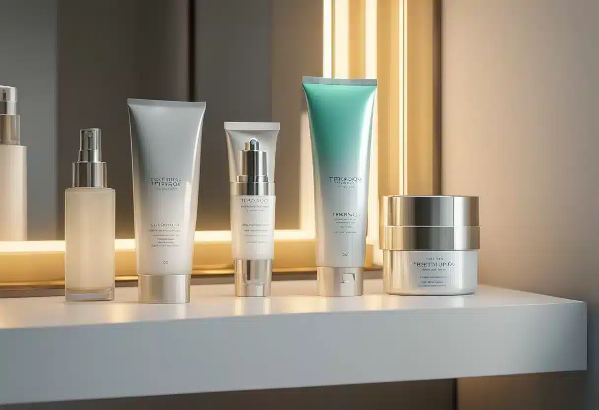 A tube of Tretinoin sits next to a mirror, with a gentle glow highlighting its importance in a skincare routine