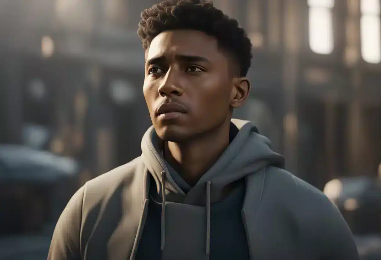 A person clutching their chest, with a pained expression, coughing uncontrollably