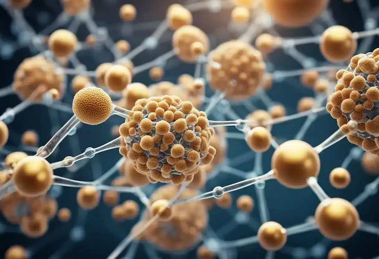 A network of cells and molecules engaging with AGEs, triggering an immune response