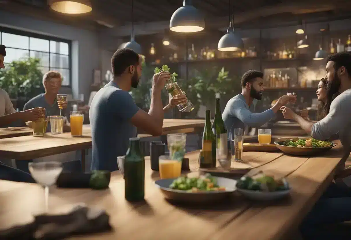 A person's social life improves as they stop drinking. They engage in new activities, exercise, and feel healthier