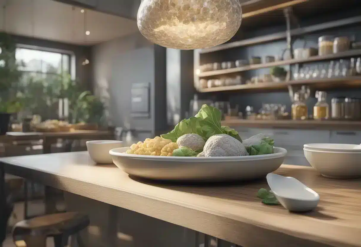 The digestive system slows down, appetite decreases