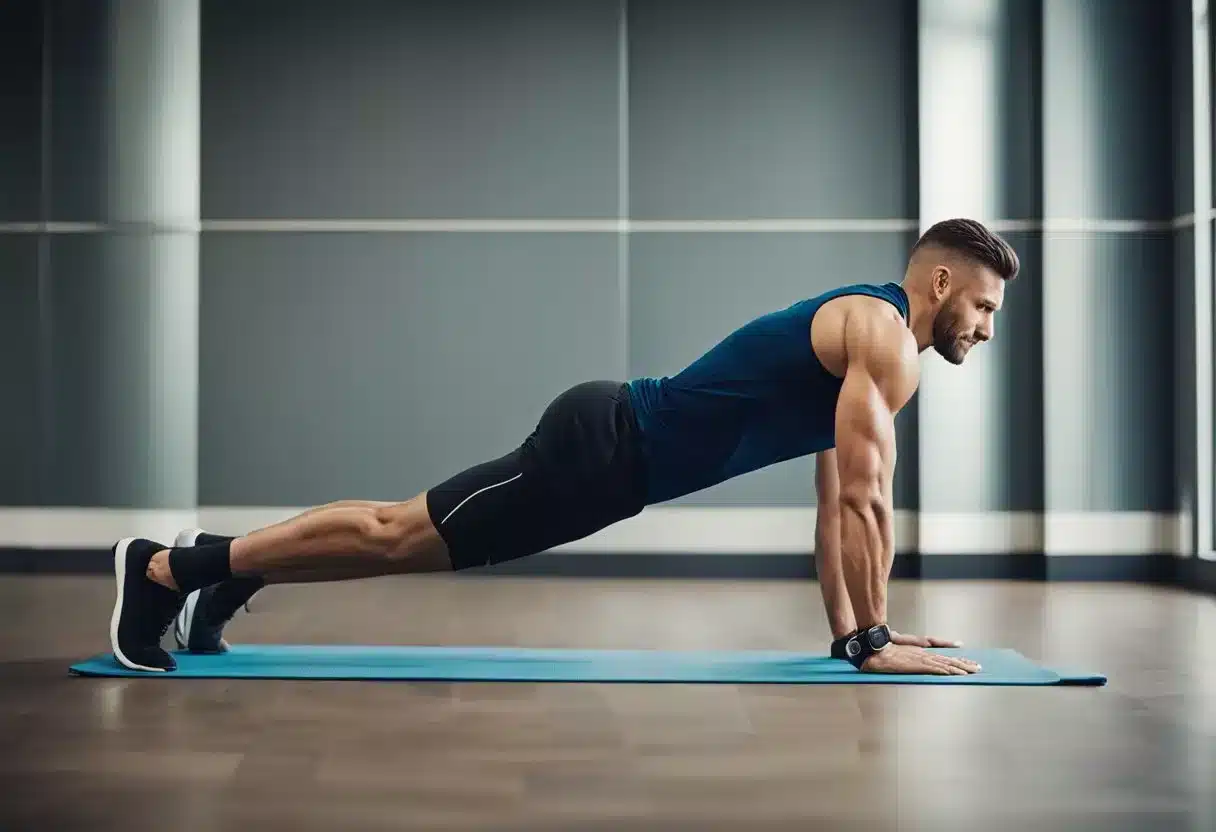 A series of exercises progressing in difficulty for diastasis recti in men, focusing on core strength