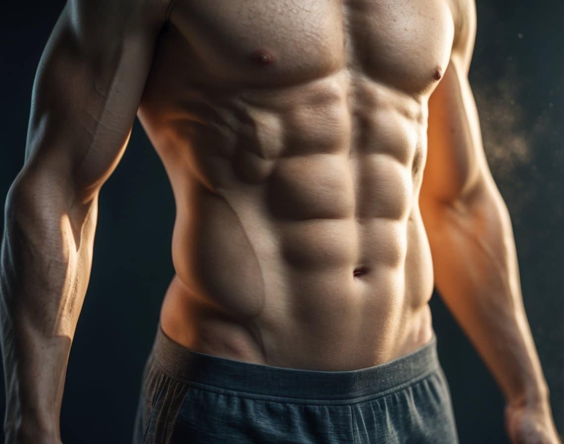 Close-up of a healthy human abdomen showing natural skin texture and muscle definition.